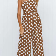 Damen Jumpsuit mit weitem Bein und dekorativem Bindegürtel WW