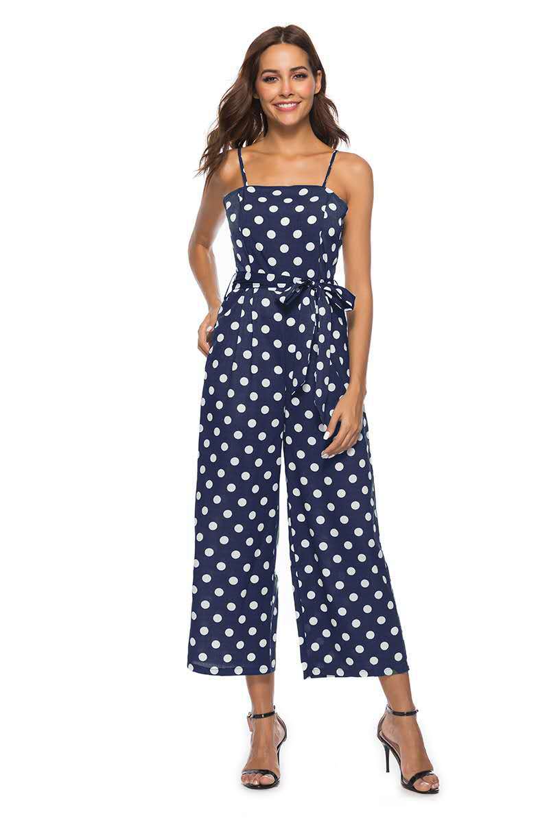 Damen Jumpsuit mit weitem Bein und dekorativem Bindegürtel WW