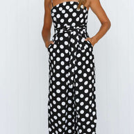 Damen Jumpsuit mit weitem Bein und dekorativem Bindegürtel WW