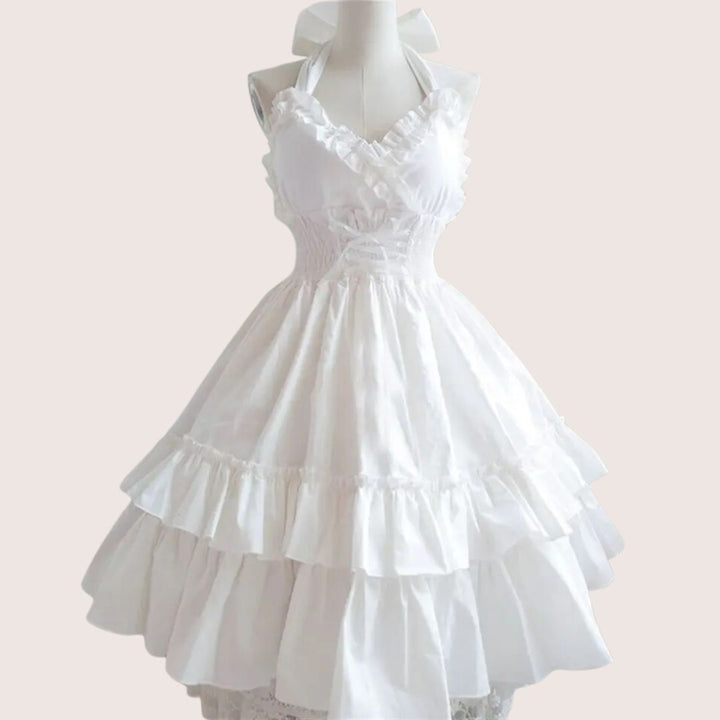 W&W Mode | Romantisches Rüschenkleid mit Schleifenkragen