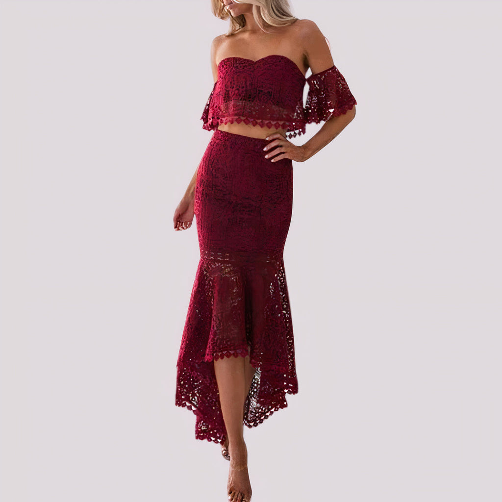 WW | Piece Kleid mit Schulterfreiem Häkelspitze Ailana