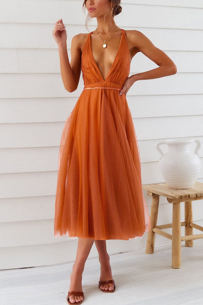 WW | Was Ich An Dir Mag Mesh Midi Kleid