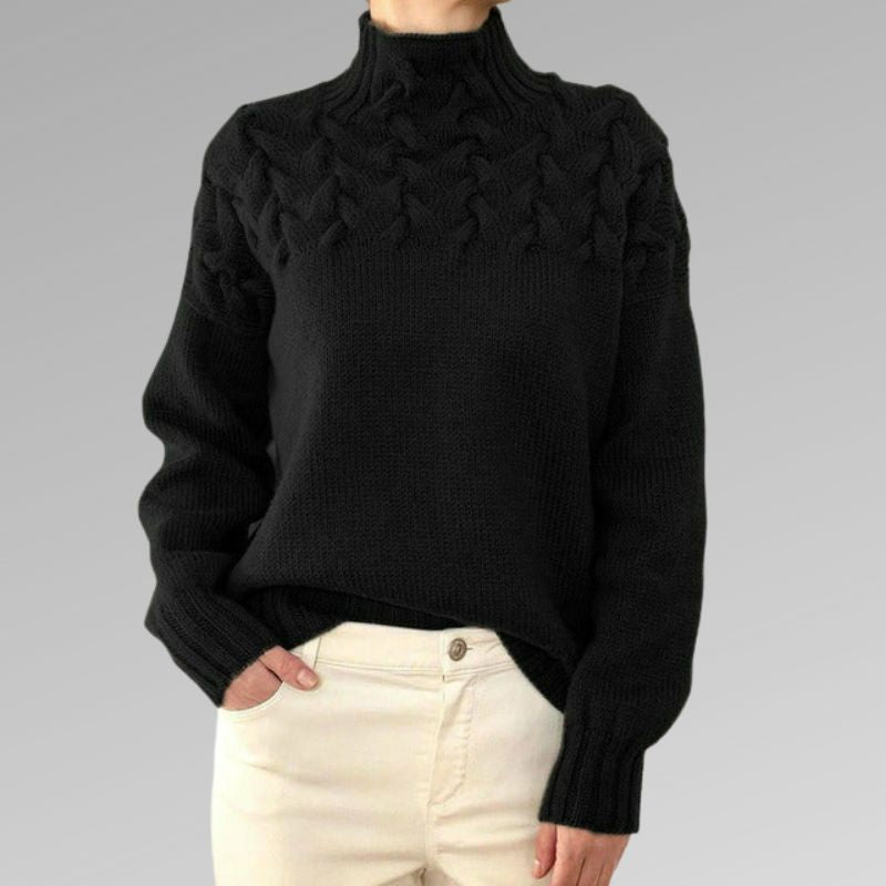 Eleganter Pullover aus Zopfstrick