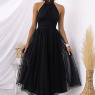 WW | Halter Tüll Midi Kleid