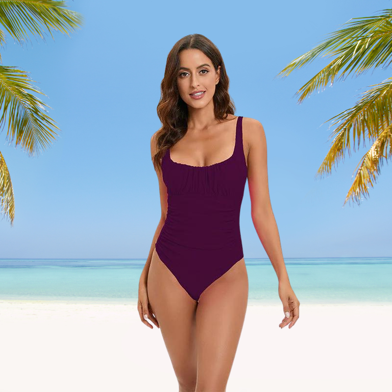 Atmungsaktiver W&W Mode Tankini mit rot gefüttertem Aufdruck