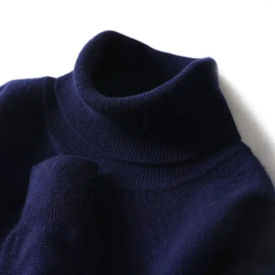 WW | Herren Wollpullover Mit Rollkragen Und Schlankem Design