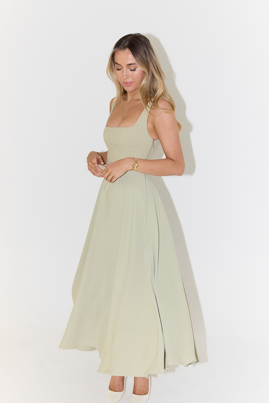 WW | Midikleid mit quadratischer Ausschnitt