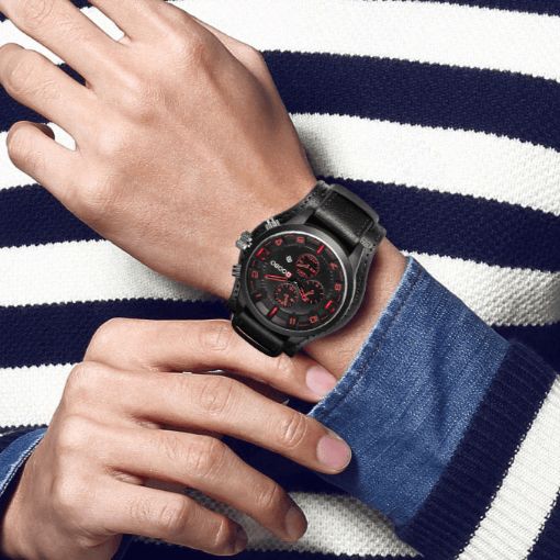 W&W Mode | Luxe Navigator Uhr Lederband