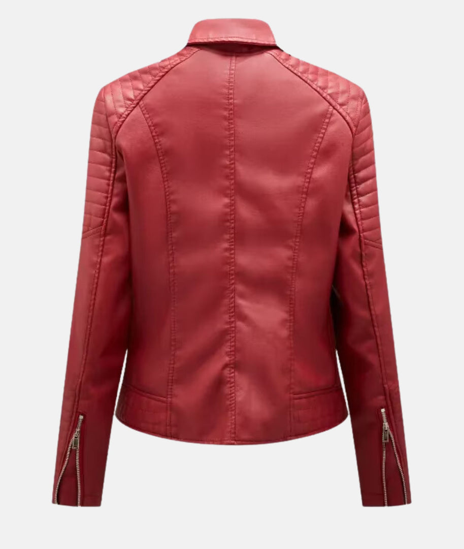 WW | Damen Lederjacke ohne Kapuze - Stilvolle Bikerjacke