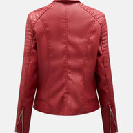 WW | Damen Lederjacke ohne Kapuze - Stilvolle Bikerjacke