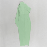 Asymmetrisches, figurbetontes Midikleid mit Drapierungsdetail | Grün