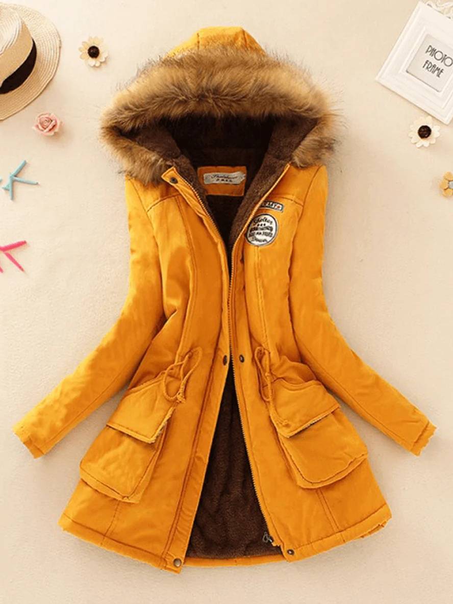 W&W Mode | Damen Parka in Mittellanger Ausführung Mit Reißverschluss