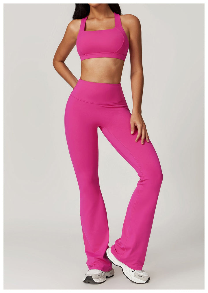 W&W Mode | Stylische Fitness Hohe Taille Flare Yoga-Hose
