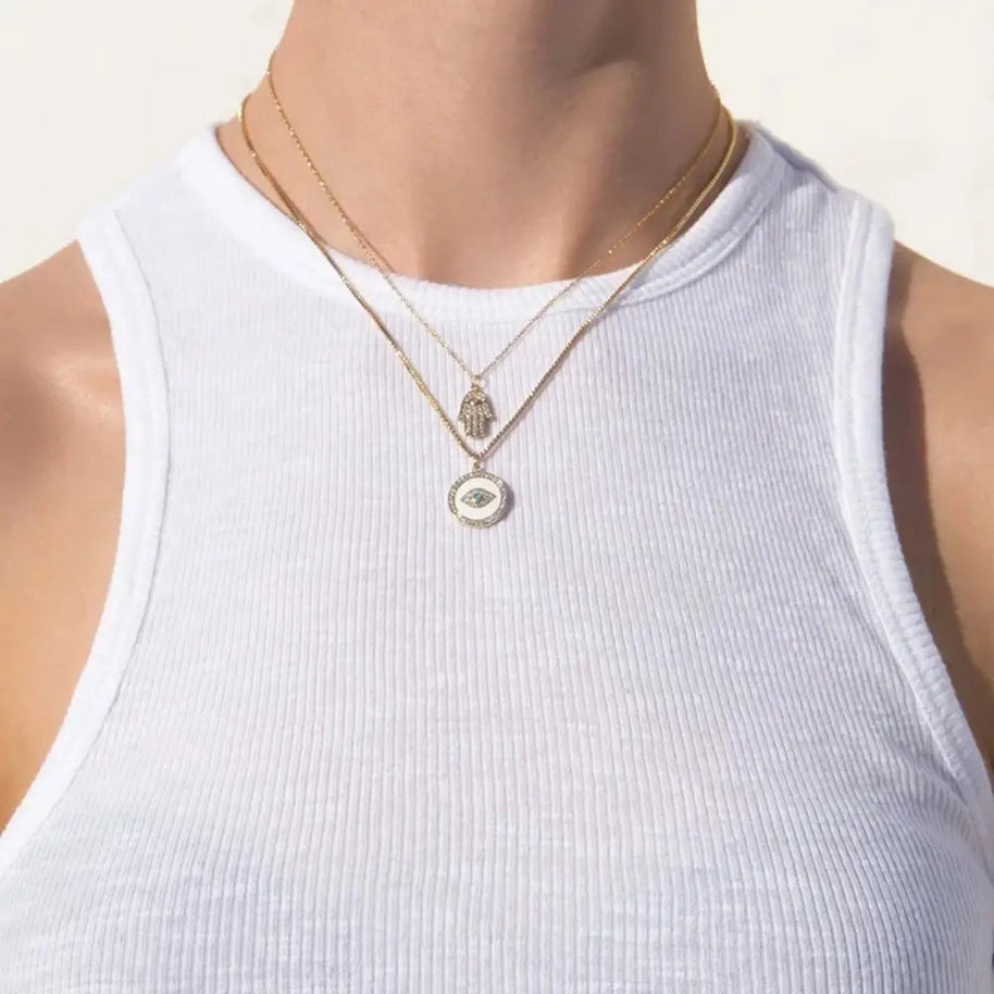 WW | Sterling Silber Ins Diamant Schutzanhänger Für Damen