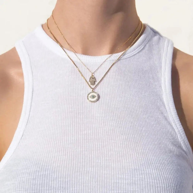 WW | Sterling Silber Ins Diamant Schutzanhänger Für Damen