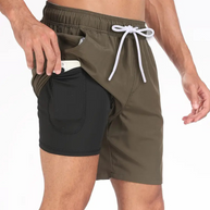 WW | Schnell Trocknende Herren Badehose Doppelschicht Design