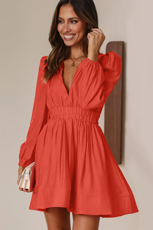 WW | Chase V-Ausschnitt Langarm Mini Kleid