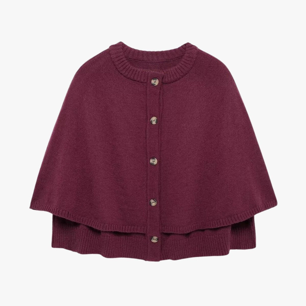 WW | Strick Cape Mit Knöpfen Und Gestuftem Saum
