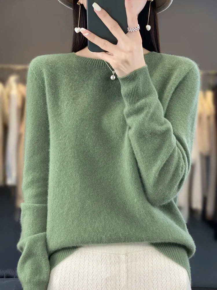 W&W Mode | Pullover Damen Runder Ausschnitt Weicher und Eleganter Strickpullover