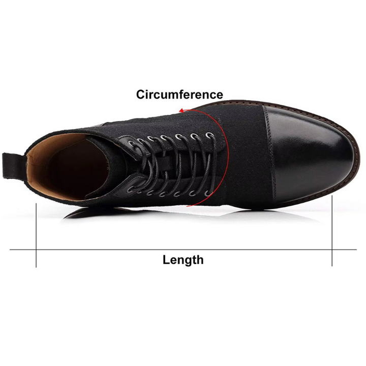 W&W Mode | Stylische Herrenschuhe Stiefel Mit Leder Und Stoffeinsatz