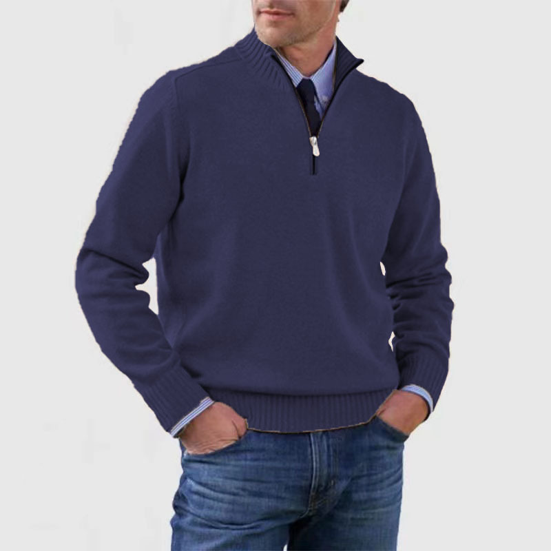 W&W Mode | Herrenpullover Mit Halbem Reißverschluss