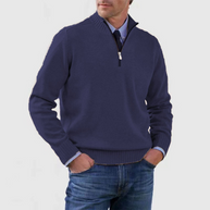 WW | Herrenpullover Mit Halbem Reißverschluss