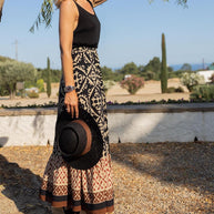WW | Boho Lange Rock Mit Print