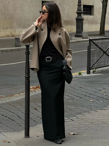 W&W Mode | Asymmetrischer Trenchcoat Damen mit Breitem Revers und Doppeltverschluss