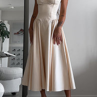 WW | Rosiedress Spaghetti-Träger Pocketed Korsett Swing Midi Kleid
