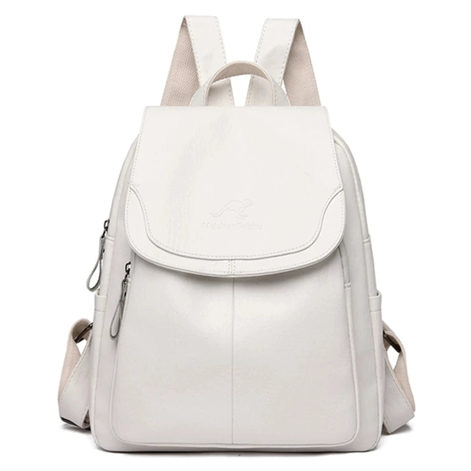 WW | Diebstahlsicherer Lederrucksack Für Stilvolle Frauen