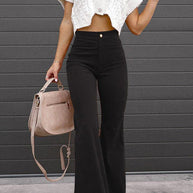 WW | Rosiedress Ein-Knopf-Baumwollcord-Flare-Hose mit Taschen