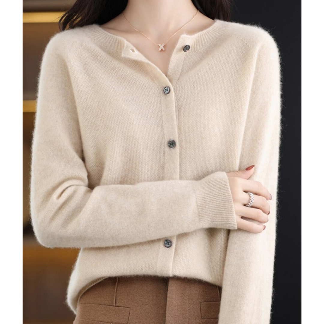 W&W Mode Damen Rundhals Cardigan Pullover
