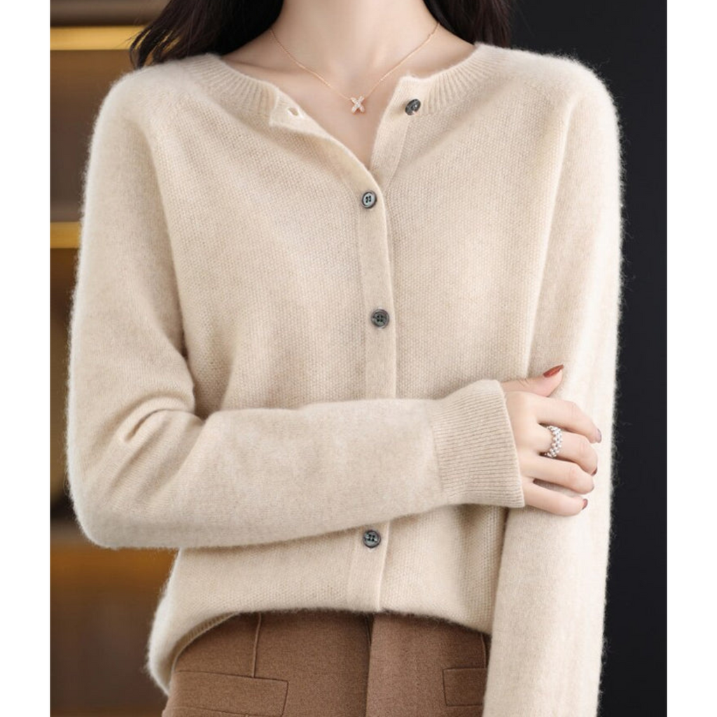 Wolff Damen Rundhals Cardigan Pullover