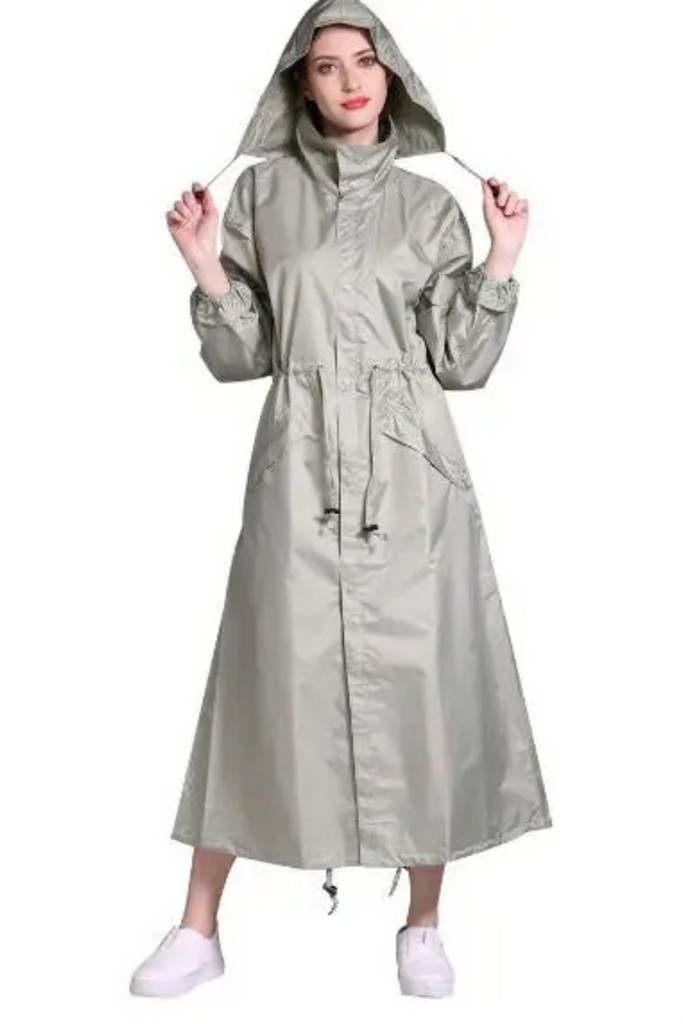 WW | Damen Jacke Lange Wasserfeste Regenjacke