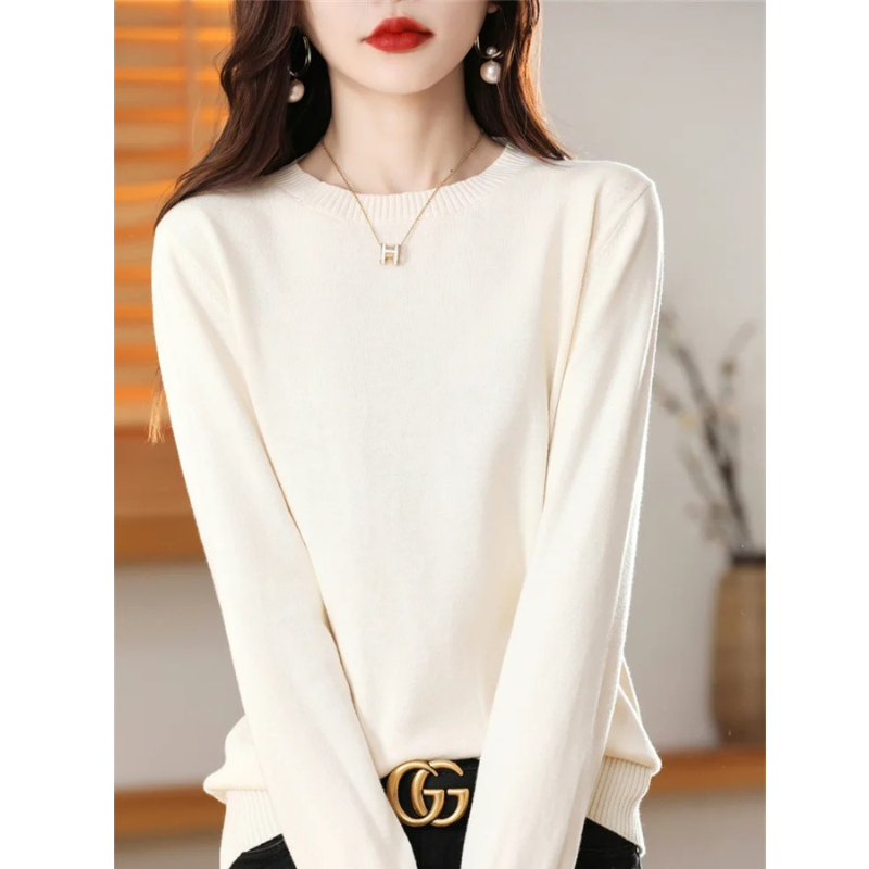 W&W Mode | Cashmere Pullover Damen Klassischer Rundhals, Weich & Atmungsaktiv