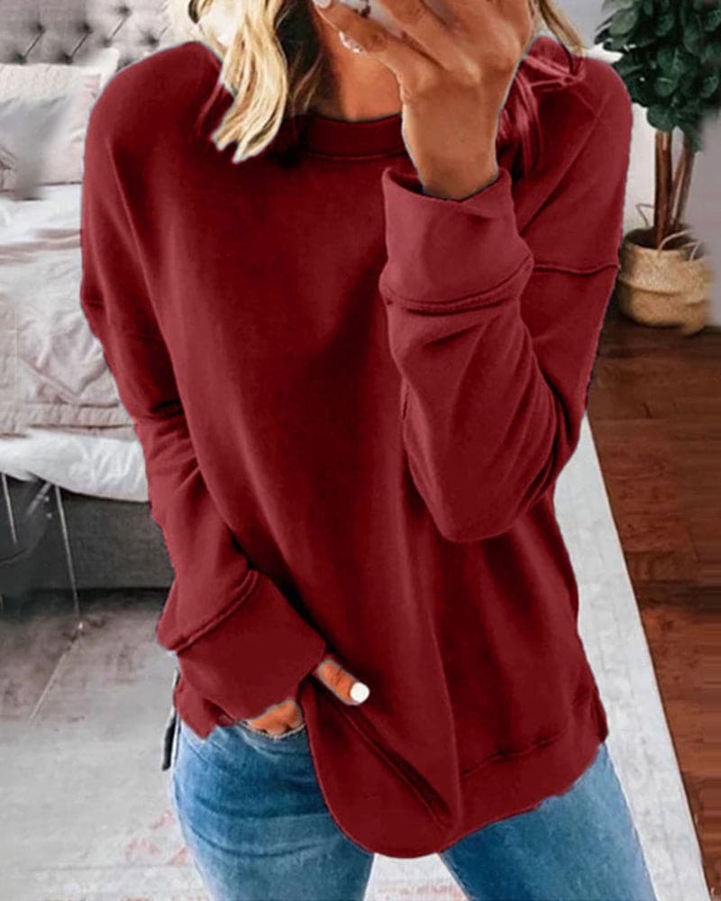 W&W Mode | Einfarbiger Damen Sweatshirt