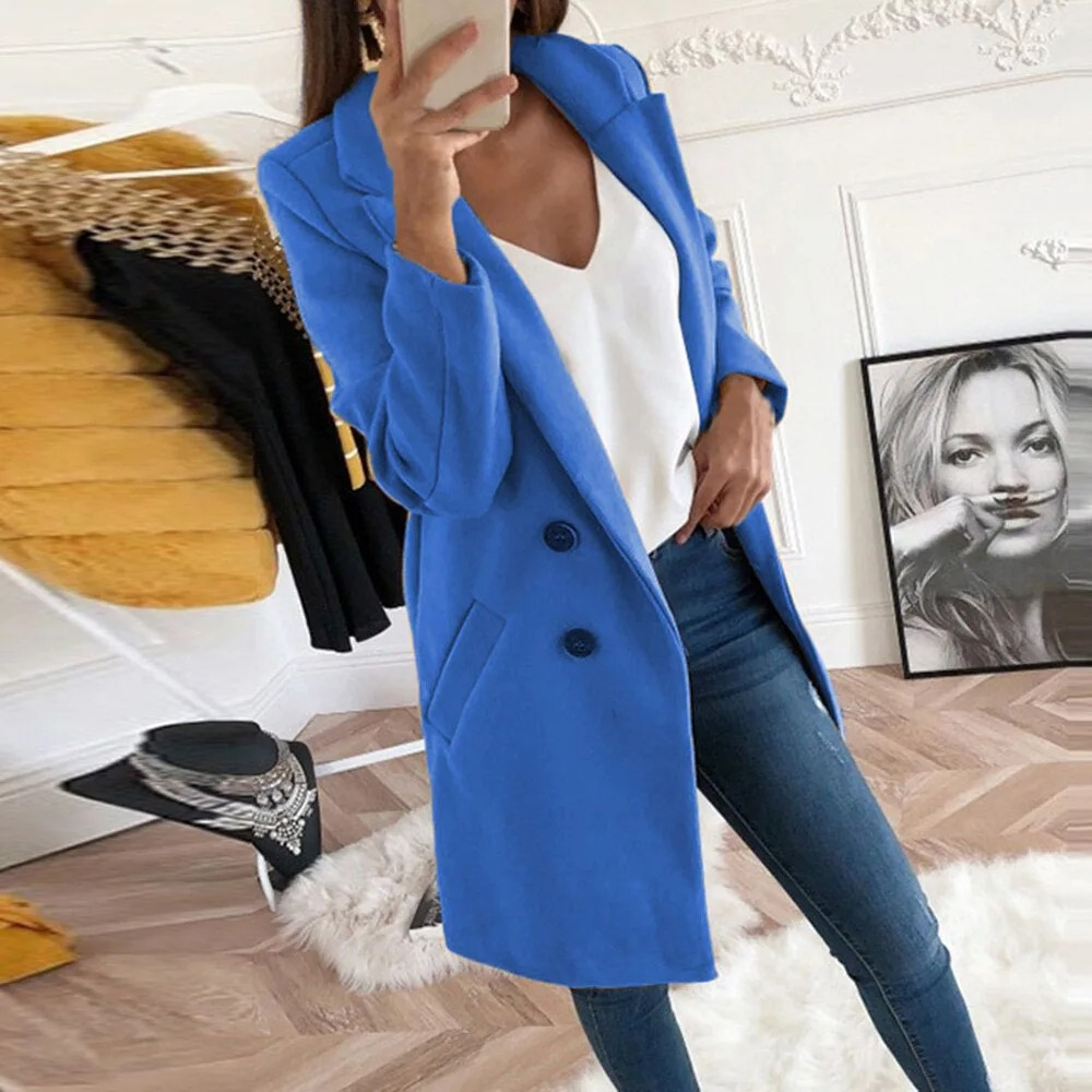 WW | Chic Trenchcoat Damen mit Tailliertem Silhouette und Knopfverschluss