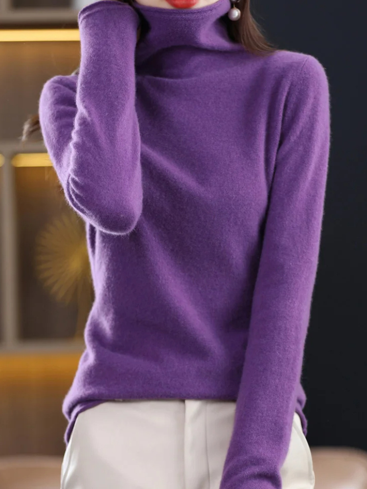 WW | Damen Rollkragenpullover Weiches Fuzzy Strick Warm und Komfortabel Rollkragenpullover Damen