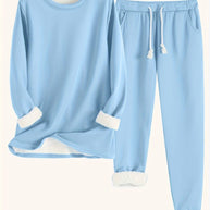 WW | Stilvolle Winter Casual Thermische Sweatshirt- und Jogginghose-Set für Frauen