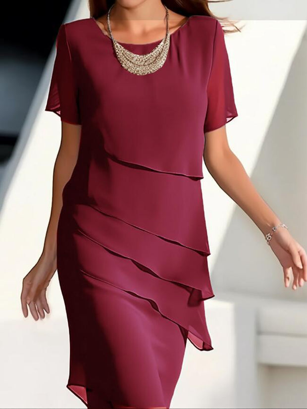 WW | Stilvolles Mid-Waist-Kleid mit Splicing-Detail