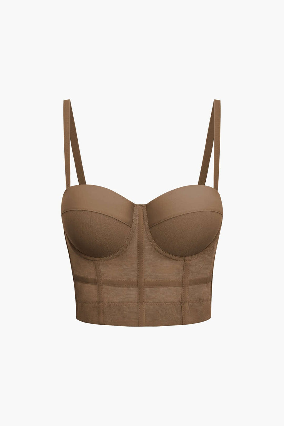 WW | Figurbetontes Bustier Top Mit Bügel Cups Und Transparenter Mesh Struktur
