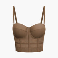 WW | Figurbetontes Bustier Top Mit Bügel Cups Und Transparenter Mesh Struktur