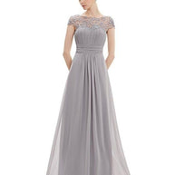 Damen Maxikleid mit höchster Eleganz und feinen Spitzenapplikationen WW