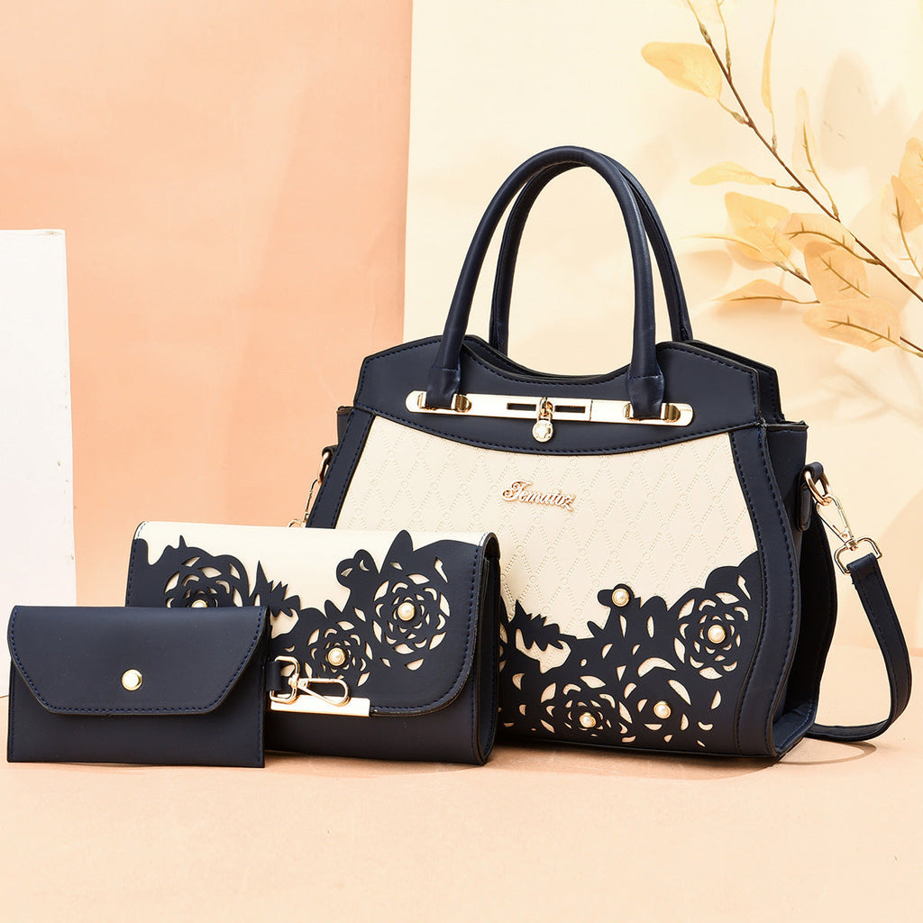 WW | Modische Dreiteilige Handtasche Aus Veganem Leder