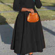 3/4-Ärmel Swing-Kleid