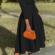 3/4-Ärmel Swing-Kleid
