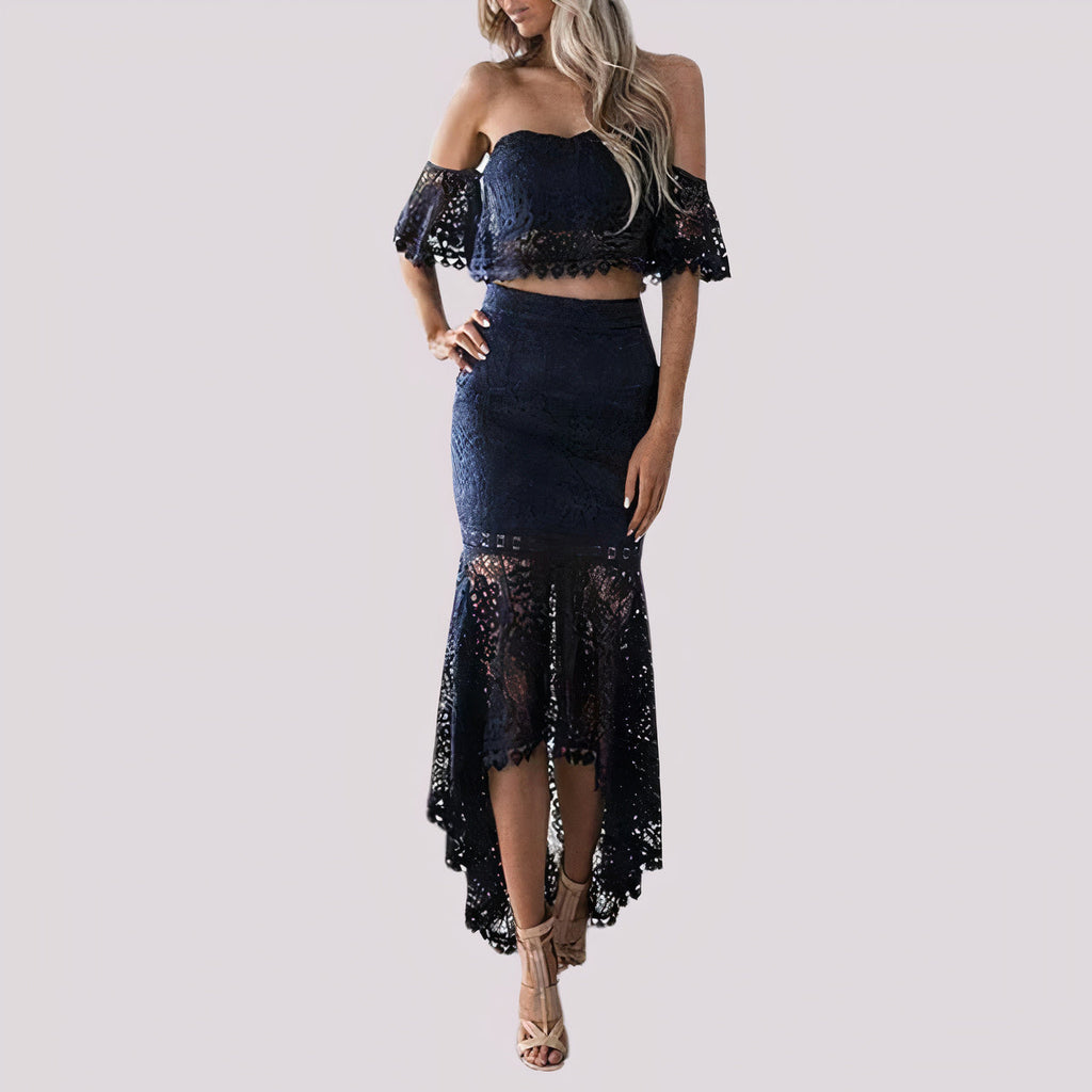 WW | Piece Kleid mit Schulterfreiem Häkelspitze Ailana