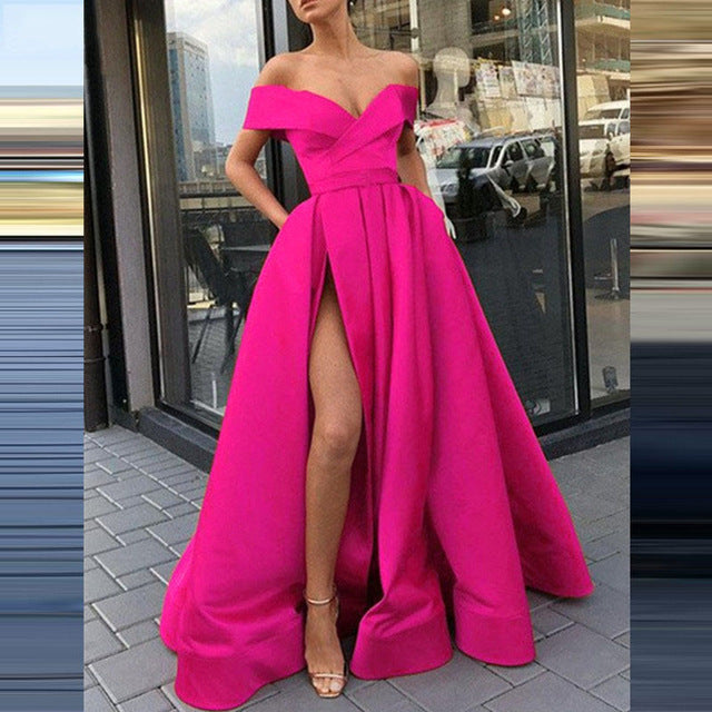 W&W Mode | eBay Satin Mehrfarbiges Tiefes V-Ausschnitt Kleid