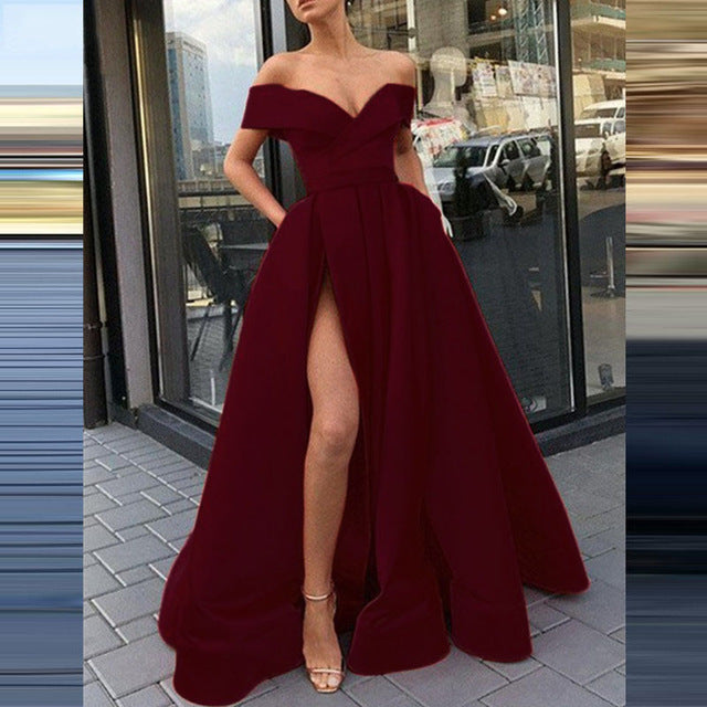 W&W Mode | eBay Satin Mehrfarbiges Tiefes V-Ausschnitt Kleid