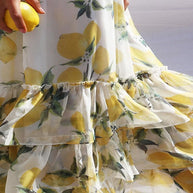WW | Gestufte Volant Ärmlose Maxi Sommerkleid Berlina